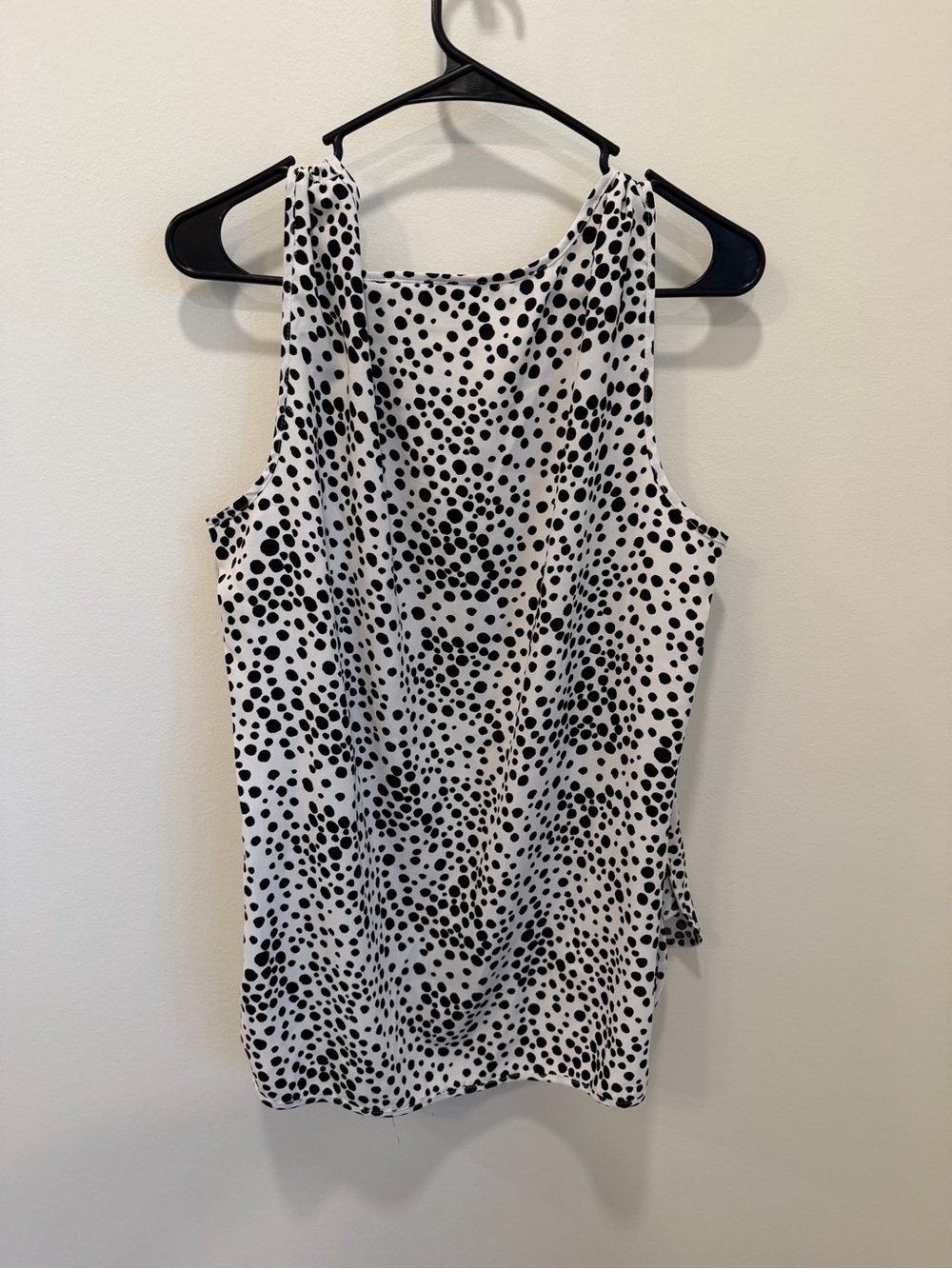 Chicos Tank Top Womens Sz 2 Large Black White Polka Dot Sleeveless Top Travel - Picture 3 of 10